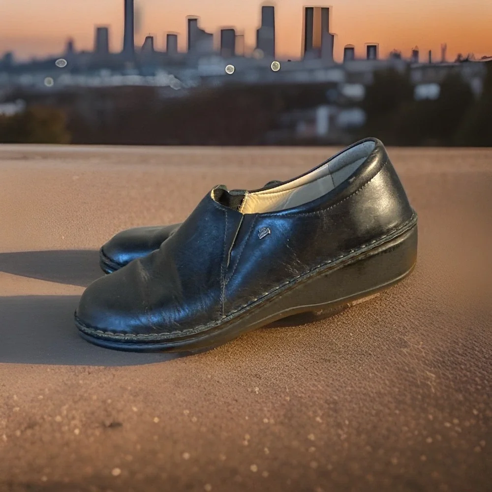 Finn Comfort Newport Black Slip-On‎ Casual Shoes, Size EU 41 US 7.5